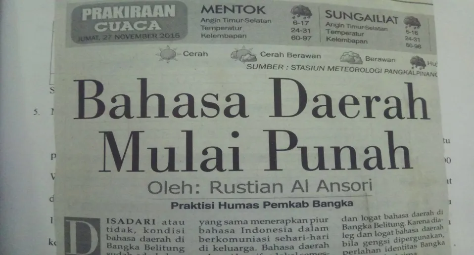 Malu Berbahasa Daerah Sama Saja Malu dengan Ibu Sendiri Halaman 1 - Kompasiana.com